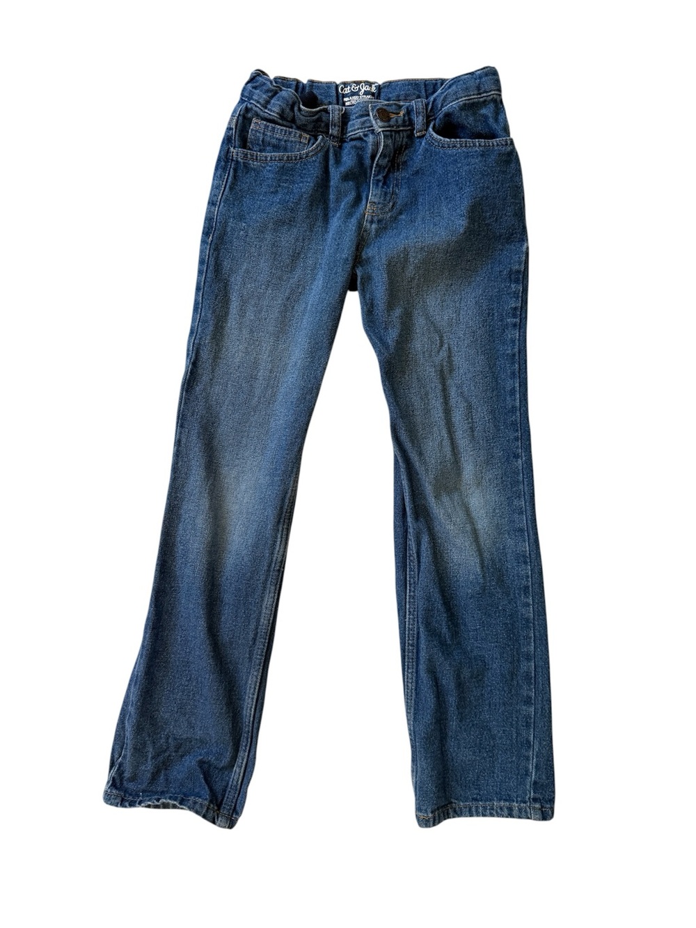 Cat & Jack Boys Relaxed Straight Jeans Size 12 Adjustable Waist